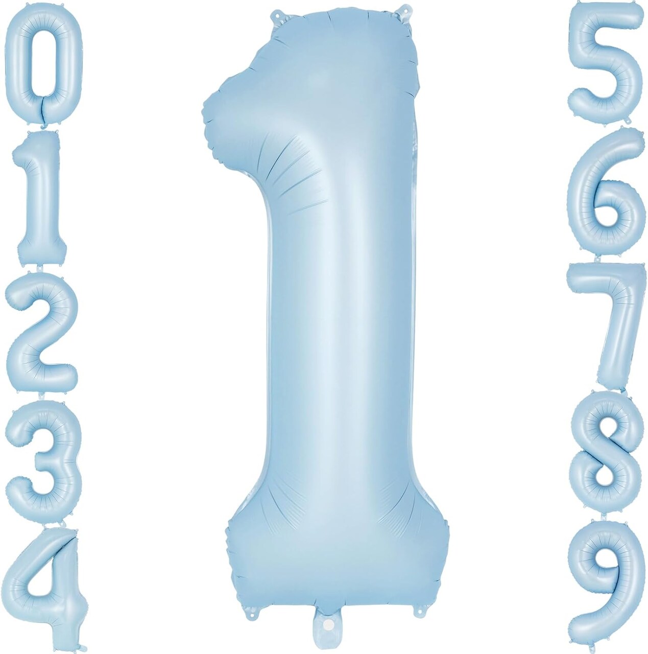 Light Blue Number 1 Balloon – 40 Inch Giant Foil Mylar Number Balloon for 1st Birthday, Baby Party, Anniversary Decorations (Light Blue)